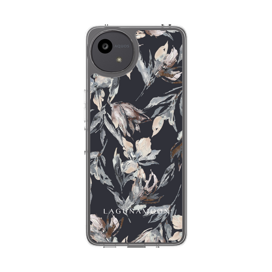Slim Protection Case［ LAGUNAMOON - NuanceFlower - Navy ］