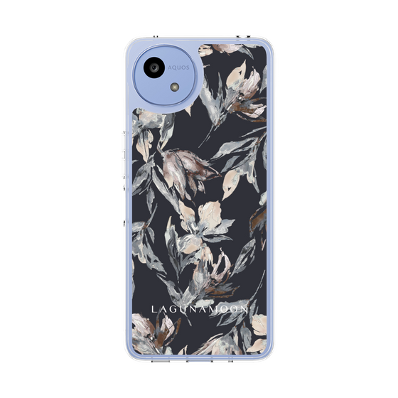 Slim Protection Case［ LAGUNAMOON - NuanceFlower - Navy ］