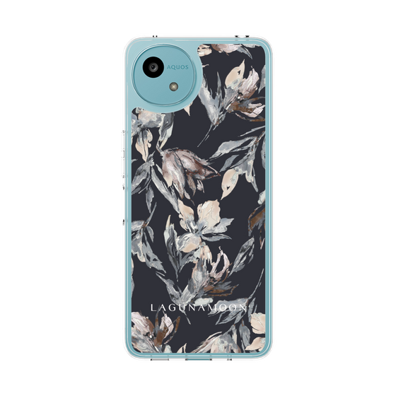 Slim Protection Case［ LAGUNAMOON - NuanceFlower - Navy ］