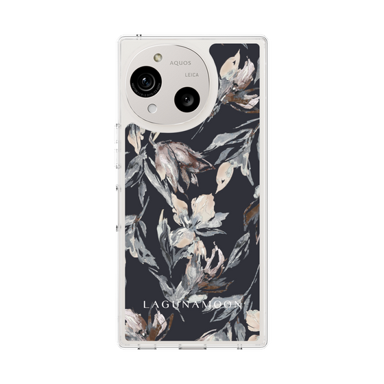 Slim Protection Case［ LAGUNAMOON - NuanceFlower - Navy ］