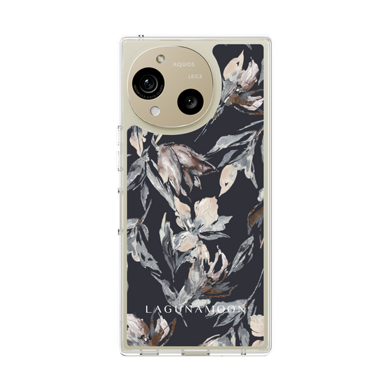 Slim Protection Case［ LAGUNAMOON - NuanceFlower - Navy ］