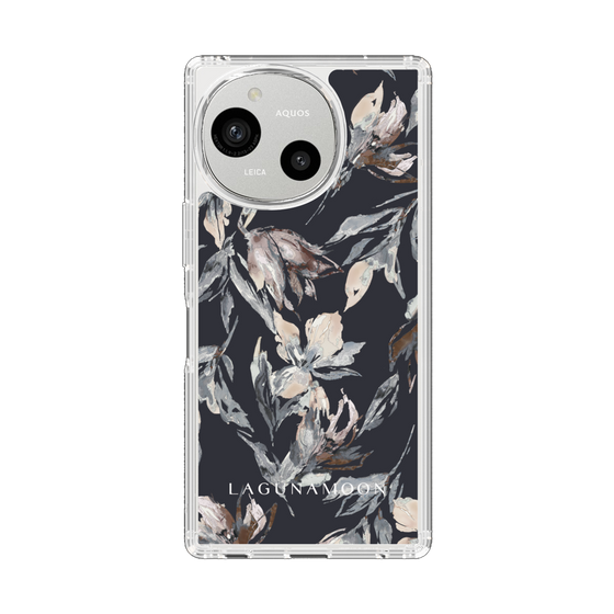 Slim Protection Case［ LAGUNAMOON - NuanceFlower - Navy ］