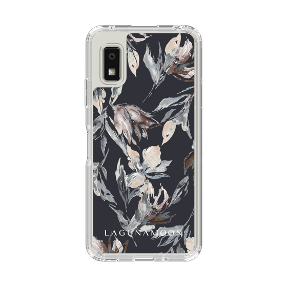 Slim Protection Case［ LAGUNAMOON - NuanceFlower - Navy ］