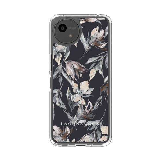 Slim Protection Case［ LAGUNAMOON - NuanceFlower - Navy ］