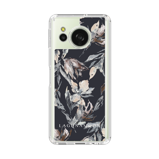 Slim Protection Case［ LAGUNAMOON - NuanceFlower - Navy ］