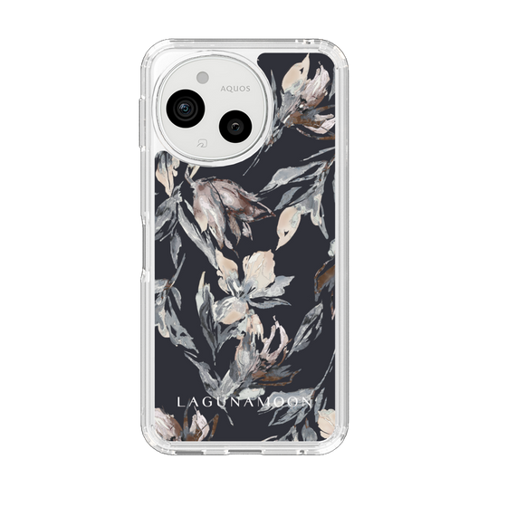 Slim Protection Case［ LAGUNAMOON - NuanceFlower - Navy ］