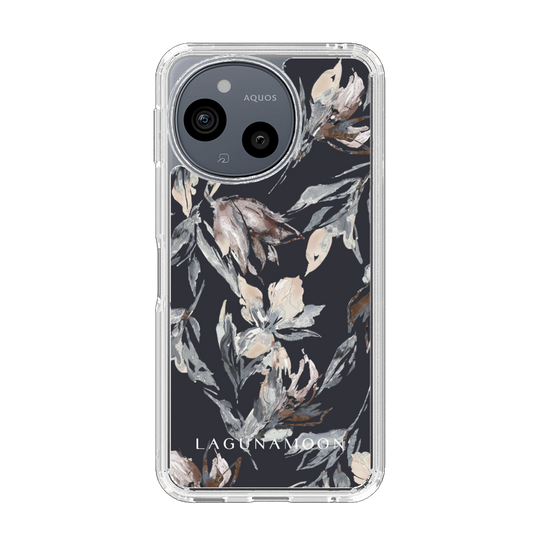 Slim Protection Case［ LAGUNAMOON - NuanceFlower - Navy ］