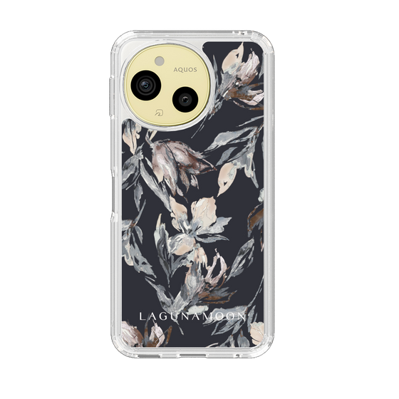 Slim Protection Case［ LAGUNAMOON - NuanceFlower - Navy ］
