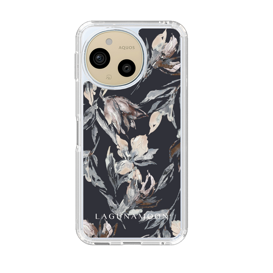 Slim Protection Case［ LAGUNAMOON - NuanceFlower - Navy ］