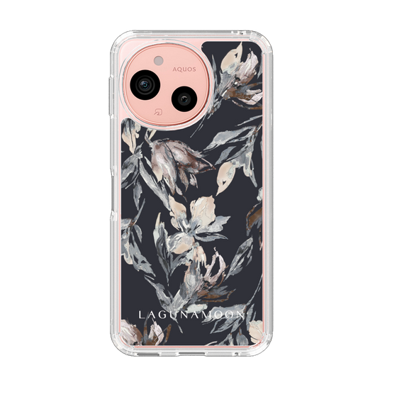 Slim Protection Case［ LAGUNAMOON - NuanceFlower - Navy ］