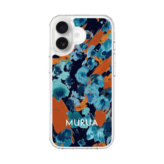 Slim Protection Case［ MURUA - Art print - Navy × Orange ］