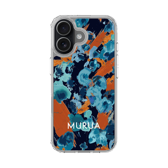 Slim Protection Case［ MURUA - Art print - Navy × Orange ］