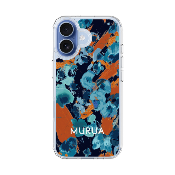 Slim Protection Case［ MURUA - Art print - Navy × Orange ］