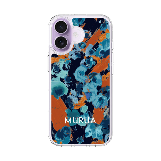 Slim Protection Case［ MURUA - Art print - Navy × Orange ］