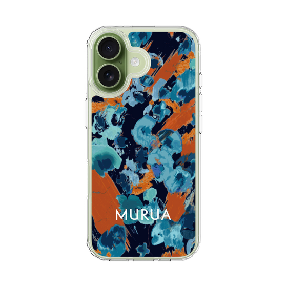 Slim Protection Case［ MURUA - Art print - Navy × Orange ］