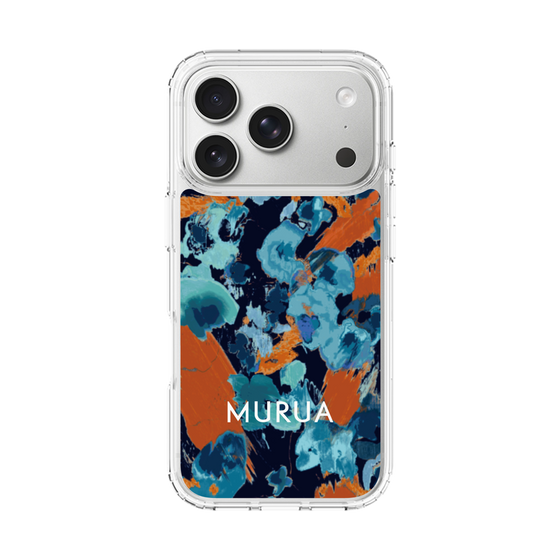 Slim Protection Case［ MURUA - Art print - Navy × Orange ］