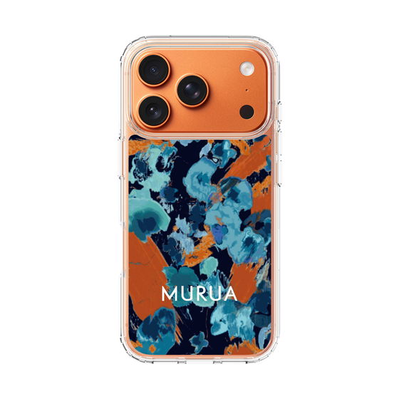 Slim Protection Case［ MURUA - Art print - Navy × Orange ］