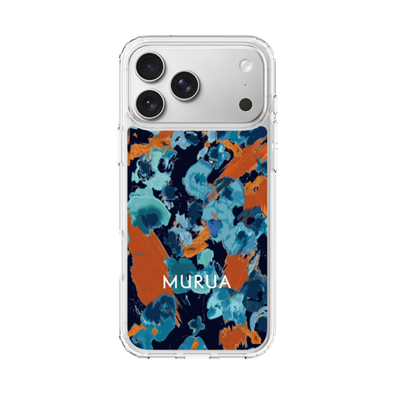 Slim Protection Case［ MURUA - Art print - Navy × Orange ］