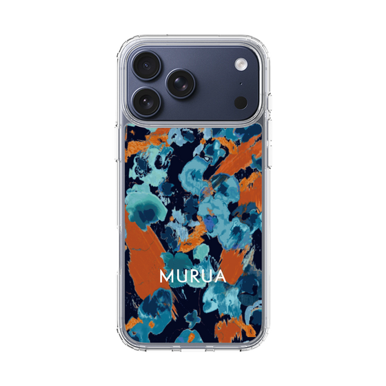 Slim Protection Case［ MURUA - Art print - Navy × Orange ］