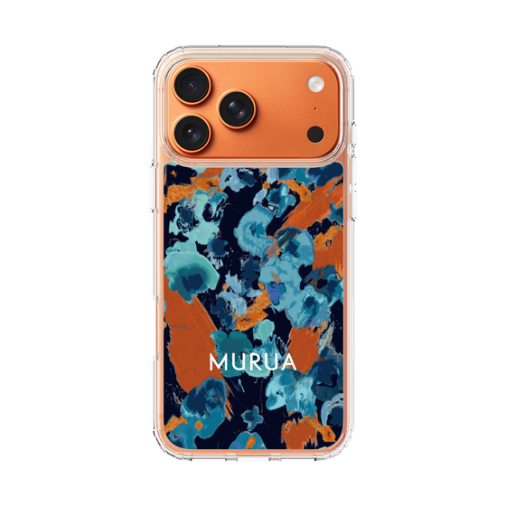 Slim Protection Case［ MURUA - Art print - Navy × Orange ］