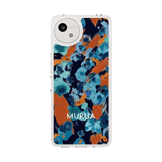 Slim Protection Case［ MURUA - Art print - Navy × Orange ］