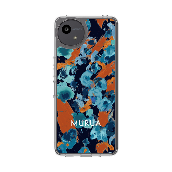 Slim Protection Case［ MURUA - Art print - Navy × Orange ］