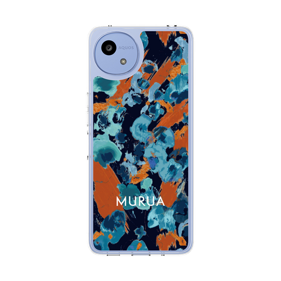 Slim Protection Case［ MURUA - Art print - Navy × Orange ］