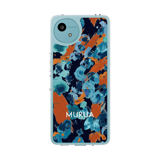Slim Protection Case［ MURUA - Art print - Navy × Orange ］