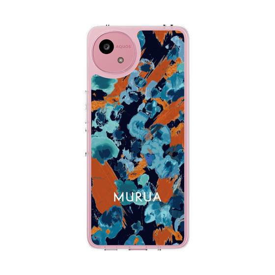 Slim Protection Case［ MURUA - Art print - Navy × Orange ］