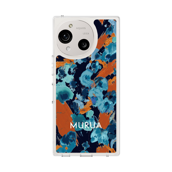 Slim Protection Case［ MURUA - Art print - Navy × Orange ］