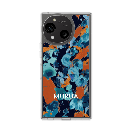 Slim Protection Case［ MURUA - Art print - Navy × Orange ］