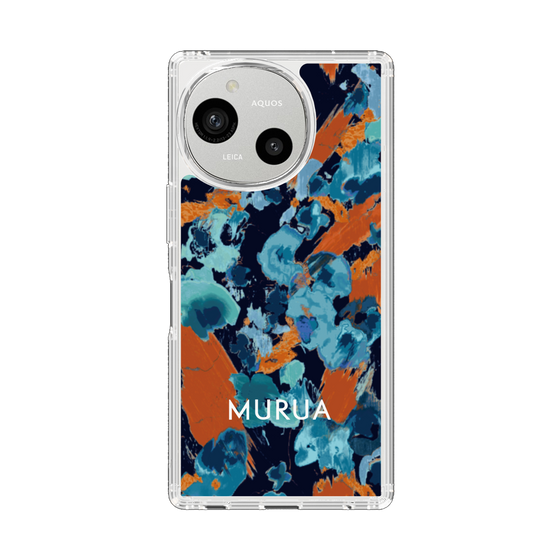 Slim Protection Case［ MURUA - Art print - Navy × Orange ］