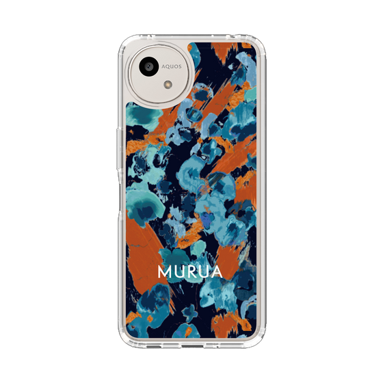 Slim Protection Case［ MURUA - Art print - Navy × Orange ］