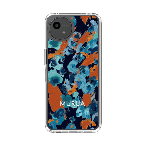Slim Protection Case［ MURUA - Art print - Navy × Orange ］