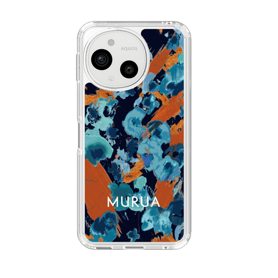 Slim Protection Case［ MURUA - Art print - Navy × Orange ］