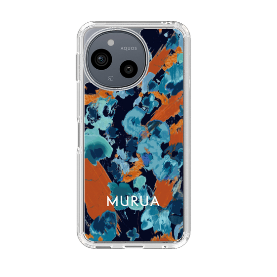 Slim Protection Case［ MURUA - Art print - Navy × Orange ］