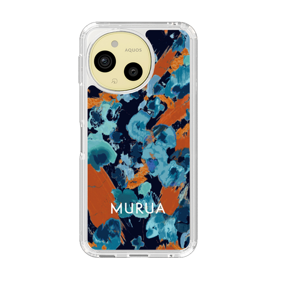 Slim Protection Case［ MURUA - Art print - Navy × Orange ］