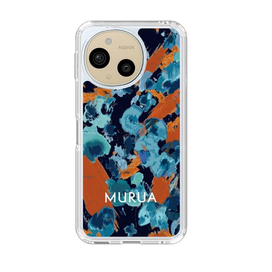 Slim Protection Case［ MURUA - Art print - Navy × Orange ］