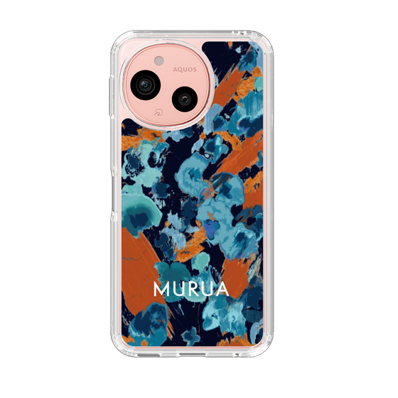 Slim Protection Case［ MURUA - Art print - Navy × Orange ］