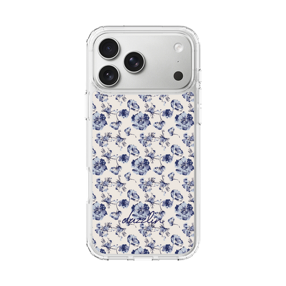 Slim Protection Case［ dazzlin - BlueFlower - Beige ］