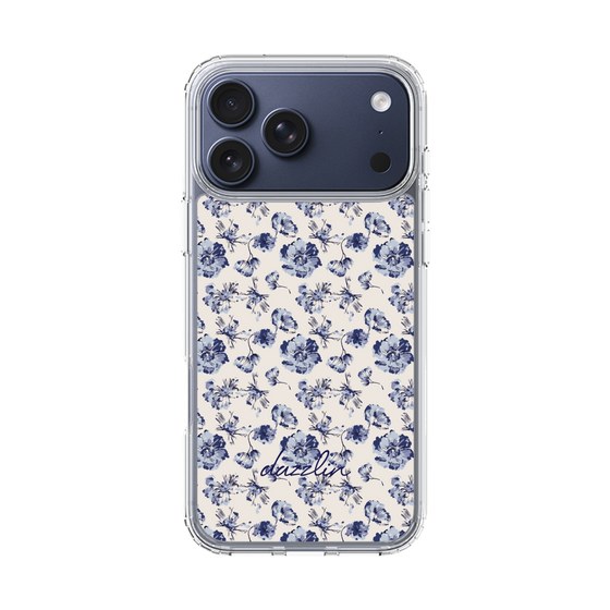 Slim Protection Case［ dazzlin - BlueFlower - Beige ］