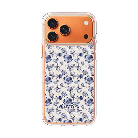 Slim Protection Case［ dazzlin - BlueFlower - Beige ］