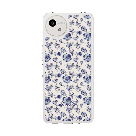 Slim Protection Case［ dazzlin - BlueFlower - Beige ］