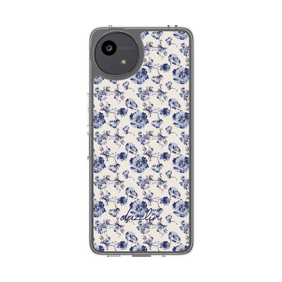 Slim Protection Case［ dazzlin - BlueFlower - Beige ］