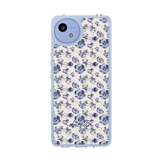 Slim Protection Case［ dazzlin - BlueFlower - Beige ］