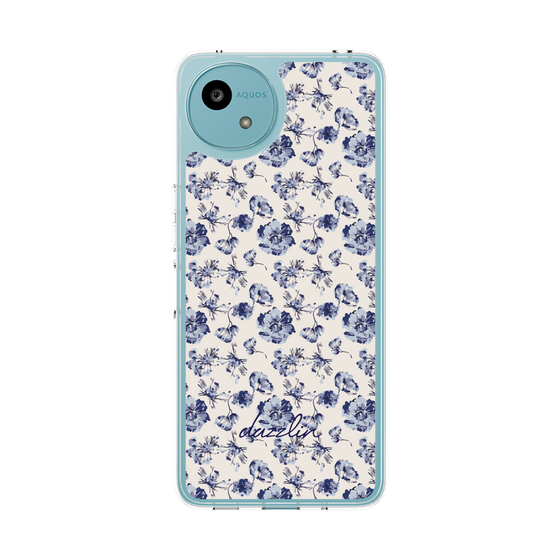 Slim Protection Case［ dazzlin - BlueFlower - Beige ］