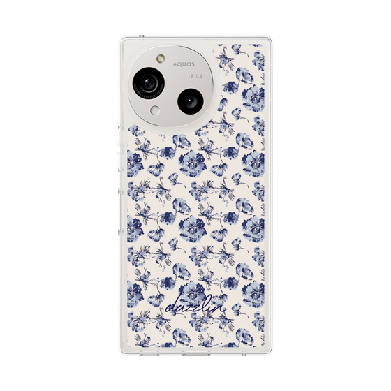 Slim Protection Case［ dazzlin - BlueFlower - Beige ］