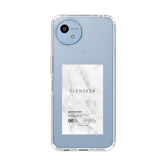 Slim Protection Case［ ELENDEEK - Logo Sticker - Marble ］