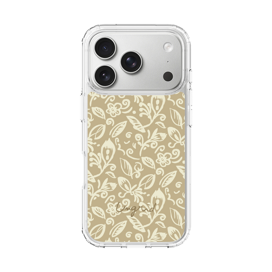 Slim Protection Case［ Ungrid - FlowerPrint - Beige ］