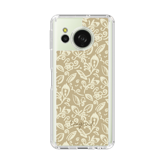 Slim Protection Case［ Ungrid - FlowerPrint - Beige ］